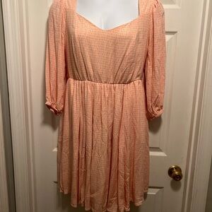 Chic Long Sleeve Peach Dress